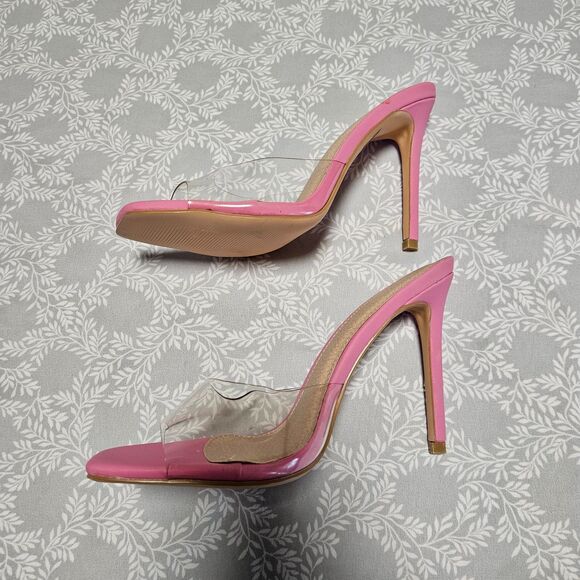 Fashion Nova Heels Size 9 Pink and Clear 4.5 Inch Stiletto Heel - Picture 7 of 7